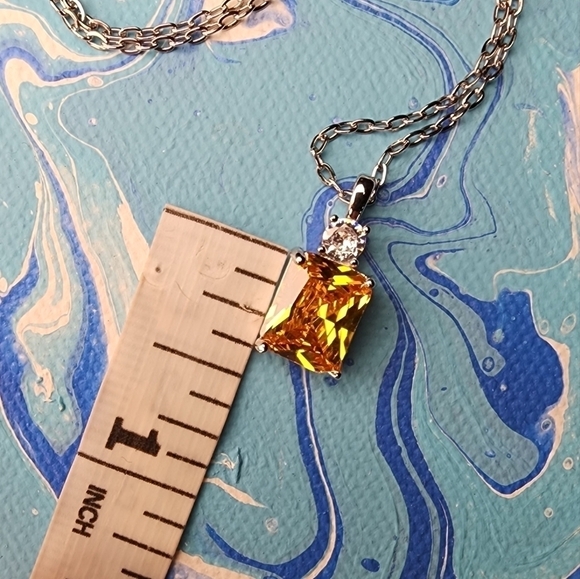 Citrine yellow gemstone necklace November Birthstone - Picture 8 of 10